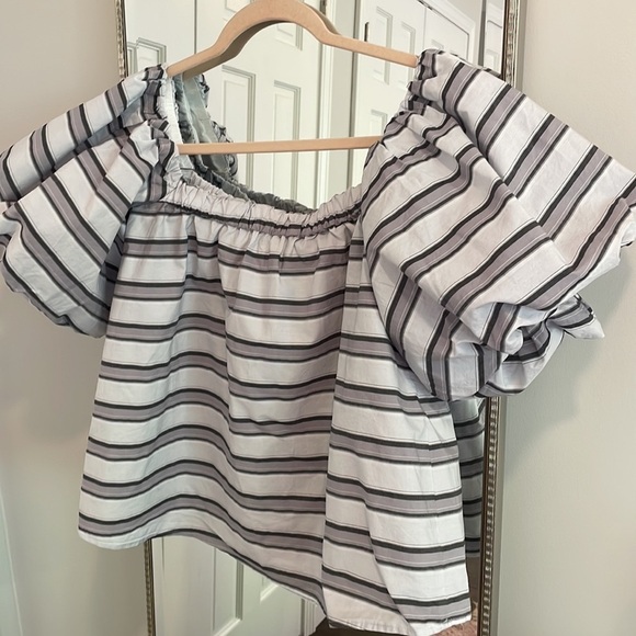 1 State Puff Sleeve Striped Top - Picture 3 of 8